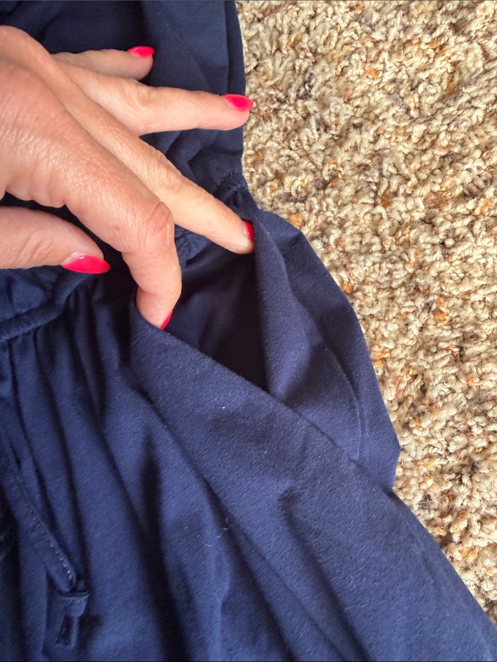 Women’s Navy Ruffle-Front Romper - Picture 5 of 6